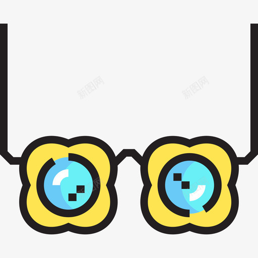 眼镜夏季派对13线性颜色图标svg_新图网 https://ixintu.com 夏季派对13 眼镜 线性颜色