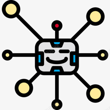 机器人android3线性颜色图标图标