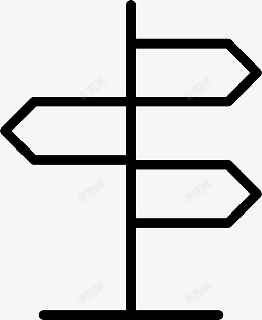 路标十字路口方向图标svg_新图网 https://ixintu.com 交叉口 十字路口 方向 旅程 路标 路标柱