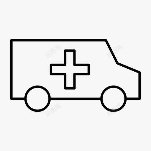 救护车汽车急救图标svg_新图网 https://ixintu.com 健康 医院线路图标 急救 救护车 汽车 运输