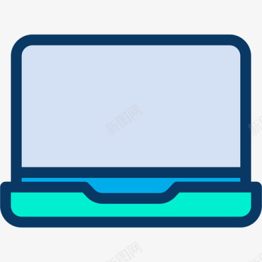 笔记本电脑电器6台线性颜色图标图标