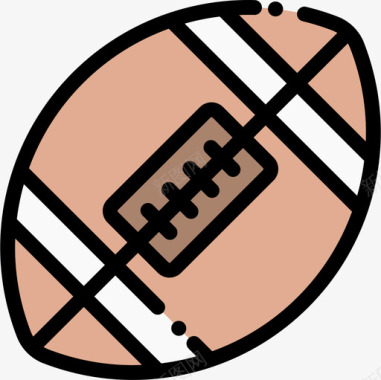 橄榄球极限运动19线性颜色图标图标