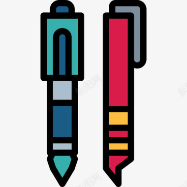 钢笔艺术家4线条色彩图标图标