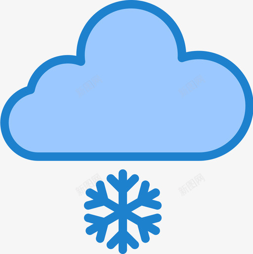 下雪183号天气蓝色图标svg_新图网 https://ixintu.com 183号天气 下雪 蓝色