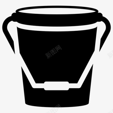塑料桶花园桶家务桶图标图标