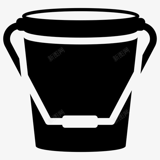 塑料桶花园桶家务桶图标svg_新图网 https://ixintu.com 一次性餐具包装雕文图标 塑料包装 塑料桶 家务桶 砂容器 花园桶