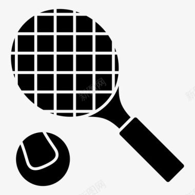网球球网拍图标图标