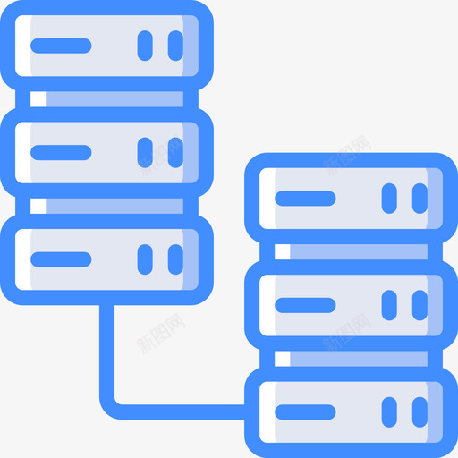 服务器网络和数据库11蓝色图标svg_新图网 https://ixintu.com 服务器 网络和数据库11 蓝色
