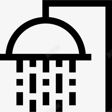 淋浴94号酒店线性图标图标