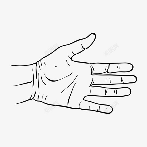 伸出手来手势手绘图标svg_新图网 https://ixintu.com 伸出手来 手势 手绘