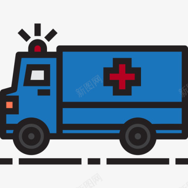 救护车卫生保健7线性颜色图标图标