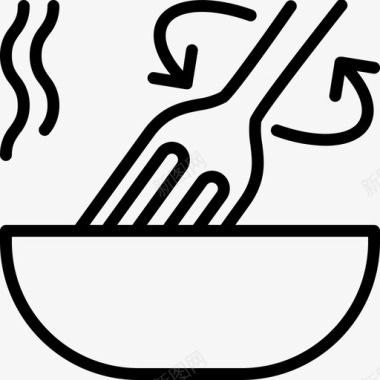 烹饪方法叉子热图标图标