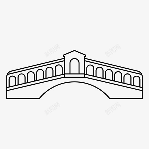 里亚尔托桥建筑意大利著名图标svg_新图网 https://ixintu.com 世界旅游 威尼斯地标 建筑 意大利著名 里亚尔托桥