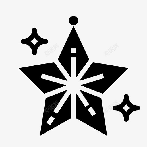 星星光夜图标svg_新图网 https://ixintu.com 光 复活节实心 夜 形状 星星