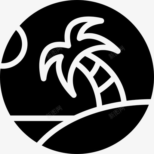 棕榈树夏季时间4填充图标svg_新图网 https://ixintu.com 填充 夏季时间4 棕榈树