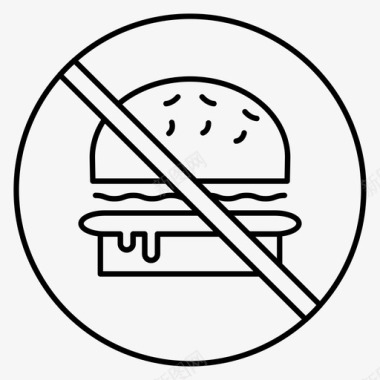 阻止禁止汉堡图标图标