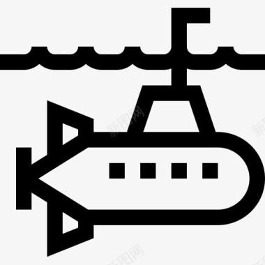 潜艇军用21型直线型图标图标