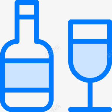 酒精49号餐厅蓝色图标图标