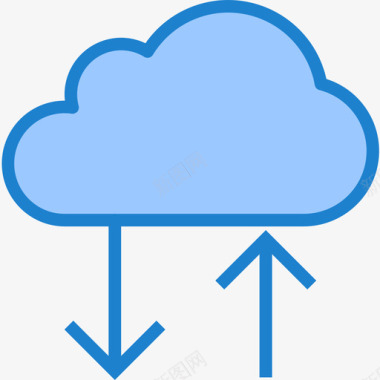 云计算通信互联网5蓝色图标图标