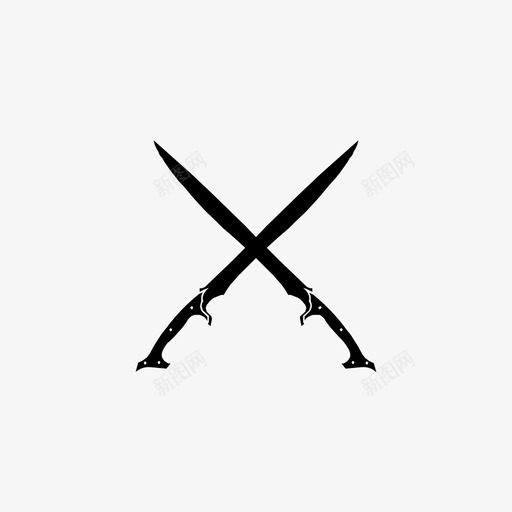 交叉的剑武器剑和武器图标svg_新图网 https://ixintu.com 交叉的剑 剑和武器 武器