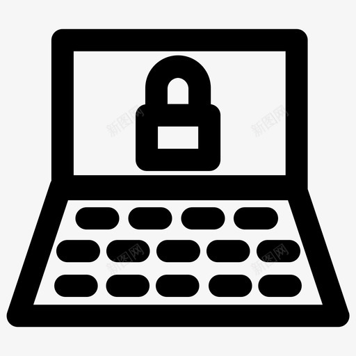 受保护的笔记本电脑锁挂锁图标svg_新图网 https://ixintu.com 保护 受保护的笔记本电脑 安全 挂锁 计算机和网络设备 锁