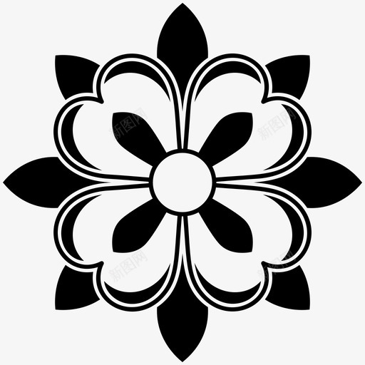 花卉经典框架装饰元素图标svg_新图网 https://ixintu.com 不同风格的设计元素组合 经典框架 花卉设计 装饰元素