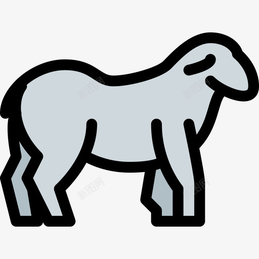 绵羊动物43线性颜色图标svg_新图网 https://ixintu.com 动物43 线性颜色 绵羊