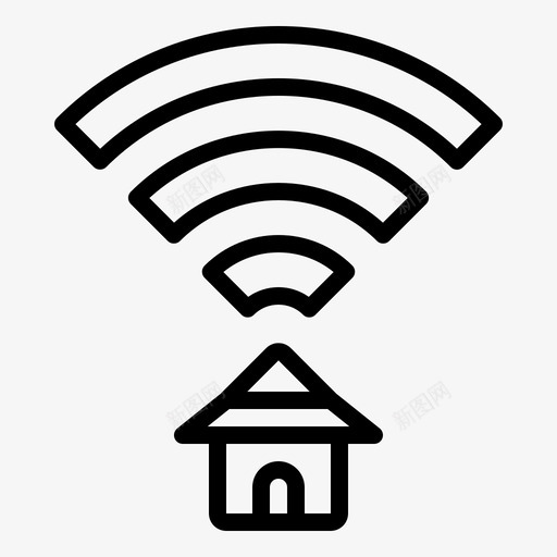 家庭互联网数据智能图标svg_新图网 https://ixintu.com wifi 互联网连接 家庭互联网 数据 智能