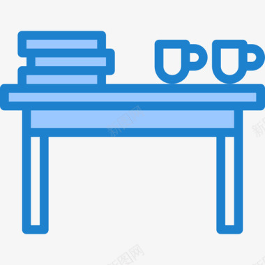 咖啡桌家具和家居27蓝色图标图标