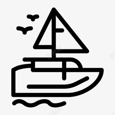 船帆船船舶图标图标