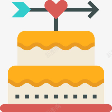 结婚蛋糕庆祝13扁平图标图标