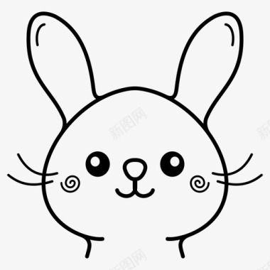 兔子头脸康尼兔子图标图标
