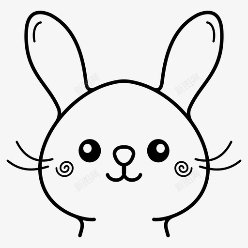 兔子头脸康尼兔子图标svg_新图网 https://ixintu.com 兔子 兔子头脸 可爱的卡通人物 康尼 拉宾