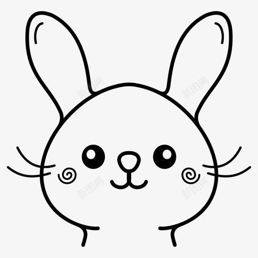 兔子头脸康尼兔子图标svg_新图网 https://ixintu.com 兔子 兔子头脸 可爱的卡通人物 康尼 拉宾