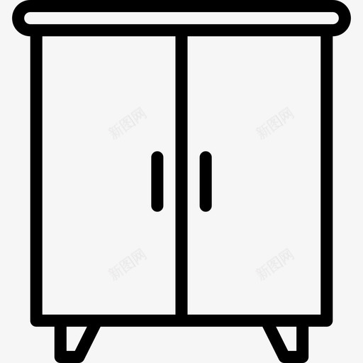 衣柜家具和家居13线性图标svg_新图网 https://ixintu.com 家具和家居13 线性 衣柜