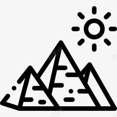 金字塔地理17线性图标图标