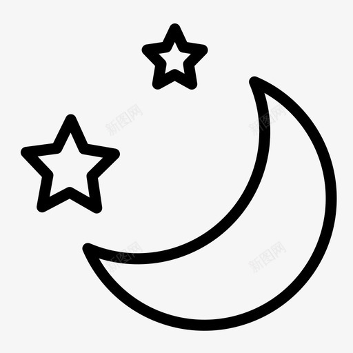 夜晚月亮天空图标svg_新图网 https://ixintu.com 夜晚 天空 微笑 星星 月亮 露营