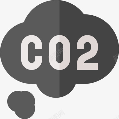 二氧化碳污染2平坦图标图标
