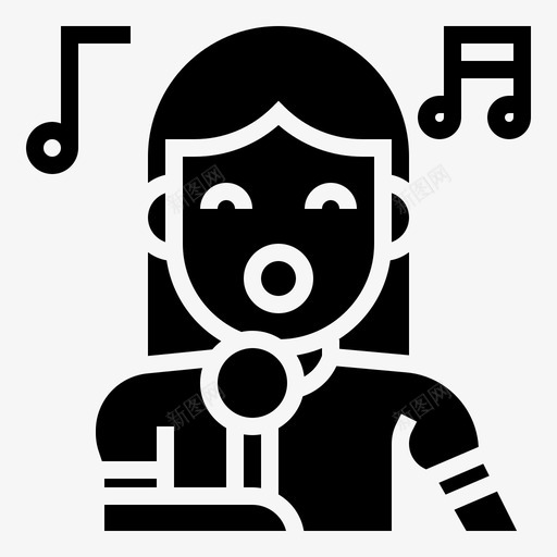唱歌宴会卡拉OK图标svg_新图网 https://ixintu.com 卡拉OK 唱歌 女人 宴会 快乐的新世界 音乐