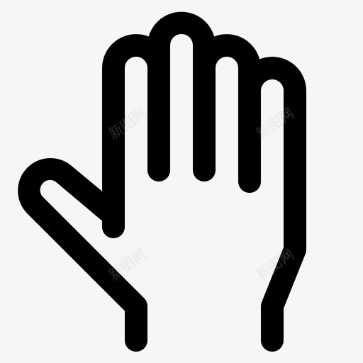高五手指手势图标svg_新图网 https://ixintu.com 手 手势 手势轮廓 手指 高五