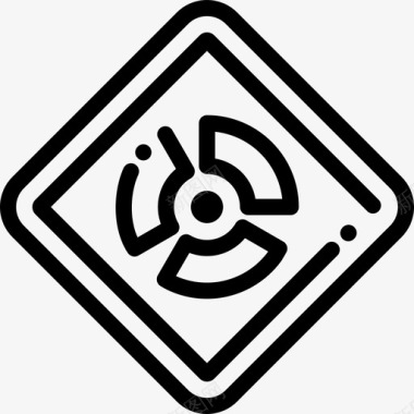 辐射信号禁止4线性图标图标