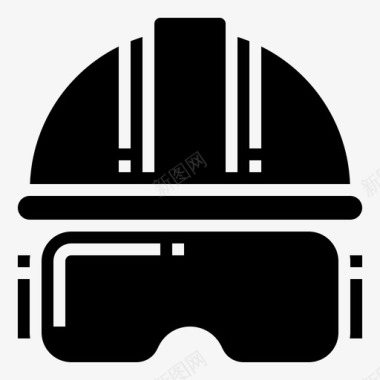 头盔护目镜工业图标图标