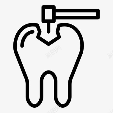 牙科护理牙医钻头图标图标