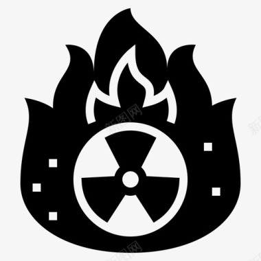 热能实施辐射图标图标