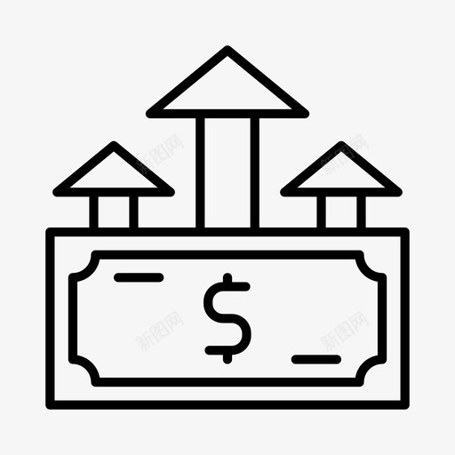 货币增加商业金融图标svg_新图网 https://ixintu.com 商业 货币增加 金融