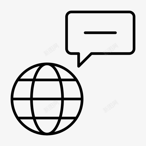 气泡浏览器聊天图标svg_新图网 https://ixintu.com 世界 气泡 浏览器 消息 网络托管细线图标 聊天