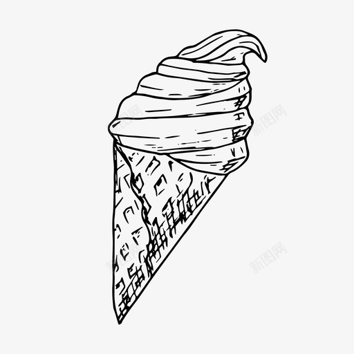 冰淇淋筒快餐冰淇淋图标svg_新图网 https://ixintu.com 冰淇淋 冰淇淋筒 快餐 手绘 素描