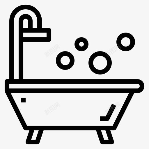 浴缸家具家用图标svg_新图网 https://ixintu.com 家具 家用 建筑 水 浴缸