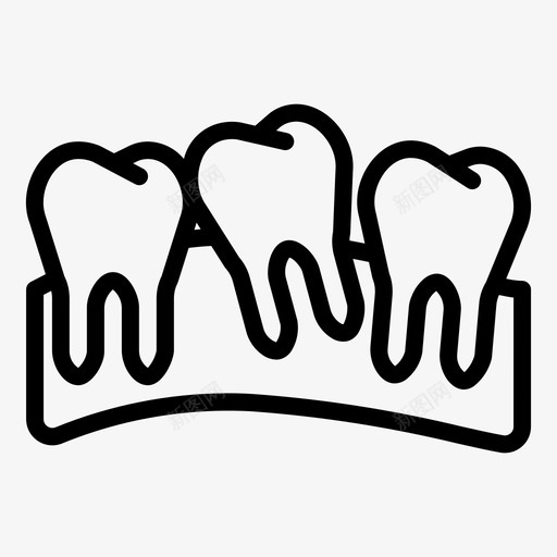 牙齿错位背部牙齿图标svg_新图网 https://ixintu.com 牙医 牙齿 牙齿错位 磨牙 背部