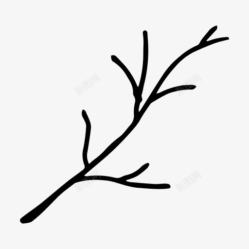 树枝涂鸦手绘图标svg_新图网 https://ixintu.com 手绘 树枝 植物 涂鸦 自然
